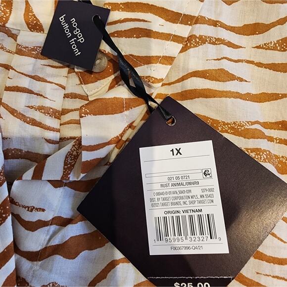 New Ava & Viv Lightweight Animal Print Zebra Top Cool Size 1X - Picture 8 of 8